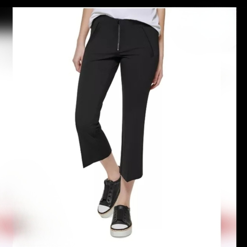 Karl Lagerfeld Paris Black Compression Flare Cropped Pants size S/M 2194-D